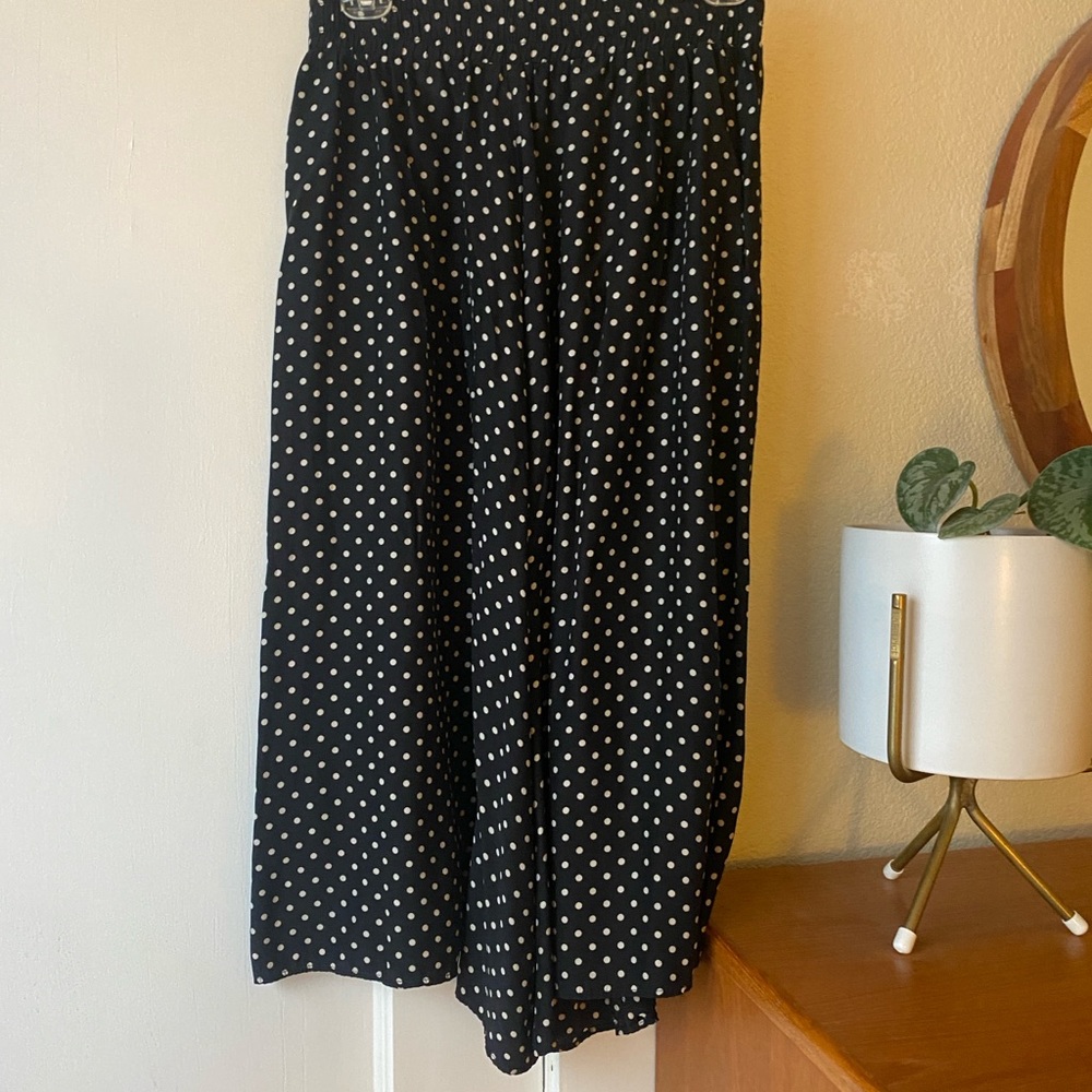 Amour Vert Black and White Polka Dot palazzo pants silk